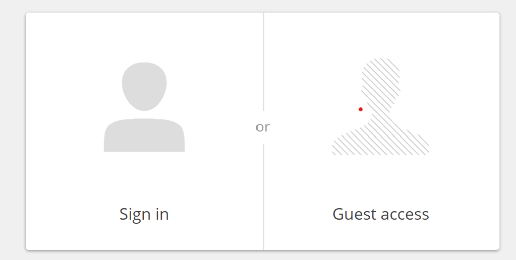 sign in or guest access screenshot